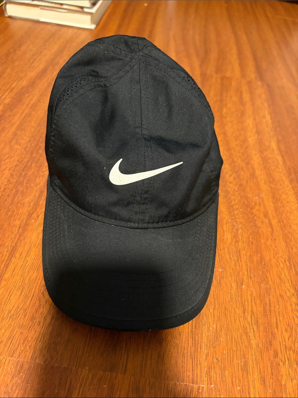 Nike Black Hat with White Swoosh